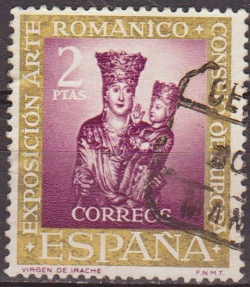 España 1961 1367 Sello º VII Expo Consejo Europa Arte Románico Virgen de Irache Timbre Espagne Spain Spagna